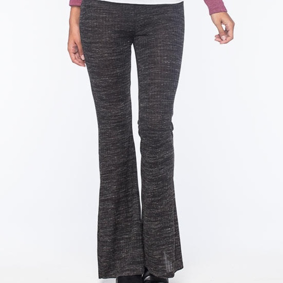 Lily White Marled Space Dye Womens Flare Pants NWT - Picture 1 of 5